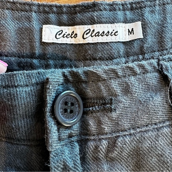 Cielo Classic Women’s Washed Grey Ramie Eco Material Wide Leg Trousers Pants - Picture 5 of 10